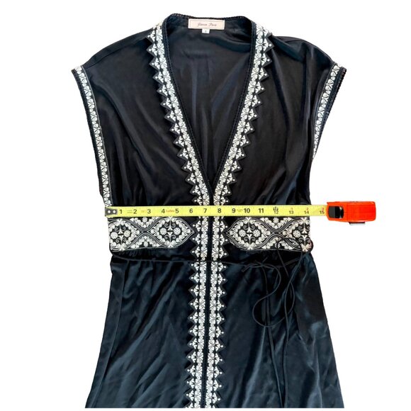 🖤 VINTAGE JIWON PARK - Luxe Black Silk with Ornate Embroidery  Size 8 🖤 - Picture 7 of 11